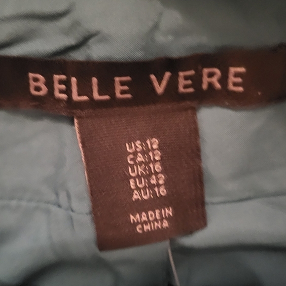 Belle Vere Green Women Suit Cropped Open Front Blazer Mini Skirt Size 12 New! - Picture 7 of 8